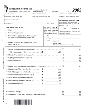 Wisconsin Income Tax Form 1