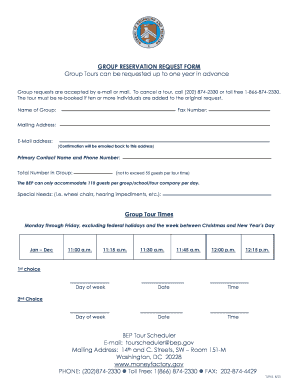 Group Reservation Request Form