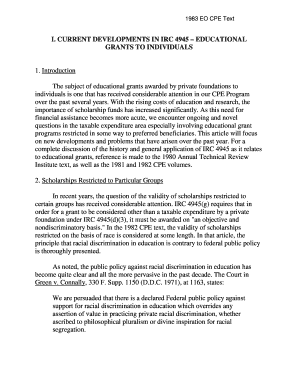 IRC 4945 Educational Grants Analysis