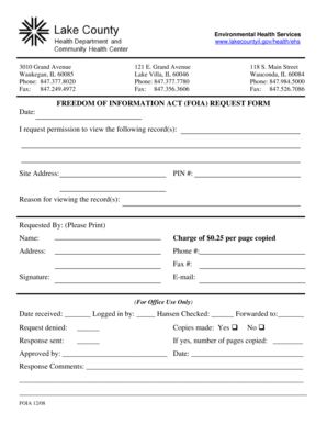 Freedom of Information Act Request Form