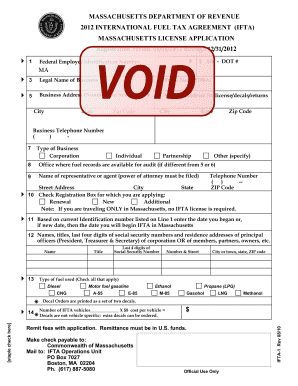 Massachusetts IFTA License Application