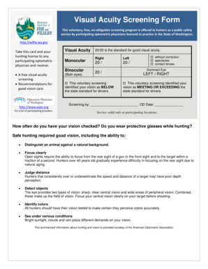 Visual Acuity Screening Form