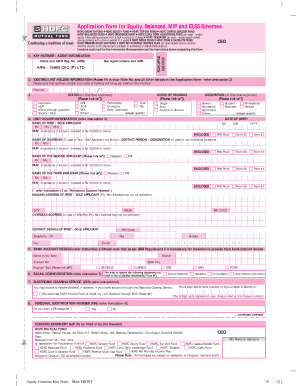 HDFC Mutual Fund Application Form
