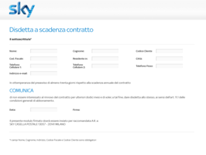 Disdetta a scadenza contratto