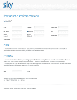 Recesso non a scadenza contratto