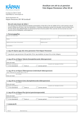 Pension Withdrawal Application Form