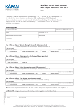 Early Retirement Pension Application