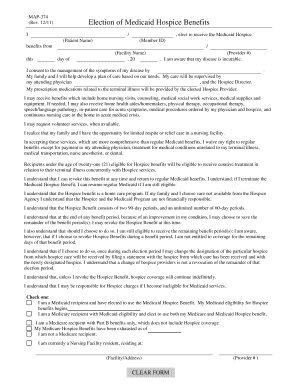 Medicaid Hospice Benefit Election Form