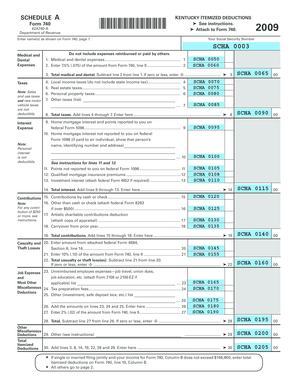 Kentucky Itemized Deductions Form 740
