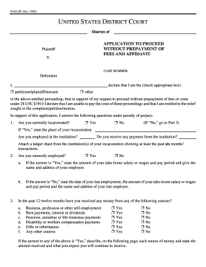 Application to Proceed Without Prepayment of Fees