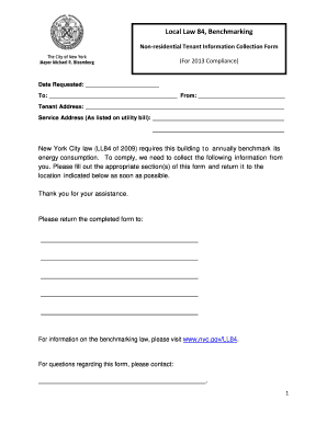Non-Residential Tenant Information Collection Form