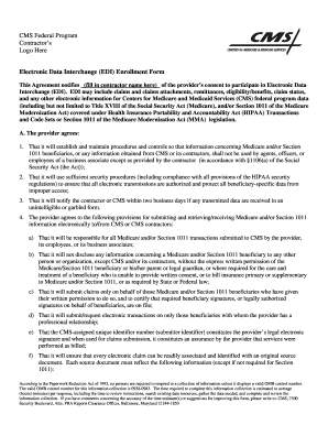 CMS EDI Enrollment Agreement