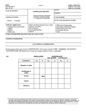 USDA Compliance Review Form