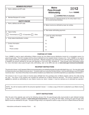 Maine Withholding Form 1099ME