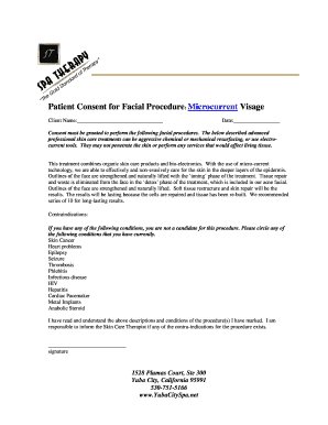 Patient Consent for Facial Procedures