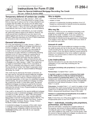 New York Special Additional Mortgage Recording Tax Credit Form