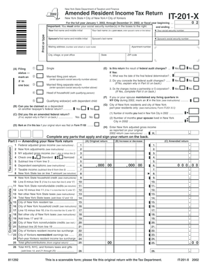 New York Amended Resident Income Tax Return