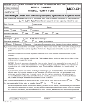 Illinois Medical Cannabis Criminal History Form