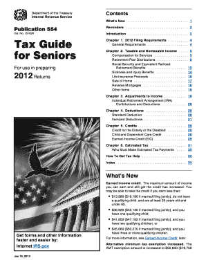 IRS Publication 554 Tax Guide for Seniors