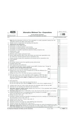 Form 4626 Alternative Minimum Tax—Corporations