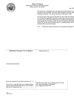 Arkansas Consumer Use Tax Form