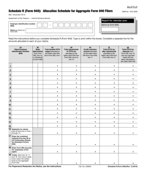Schedule R Form 940 Allocation