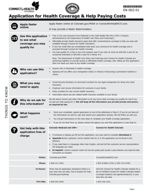Colorado Health Coverage Application