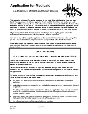 North Carolina Medicaid Application