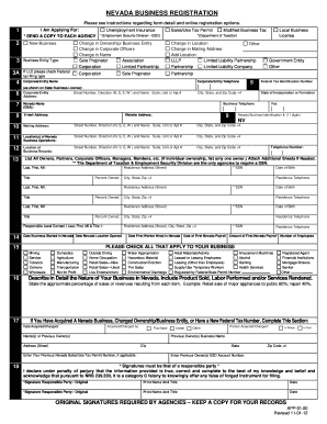 Nevada Business Registration Form