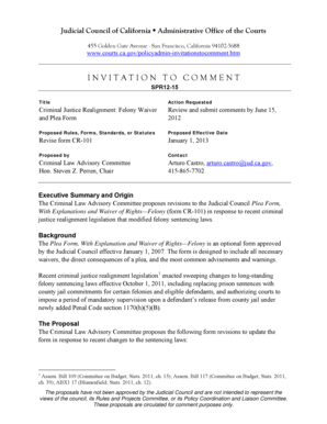 California Felony Plea Form CR-101