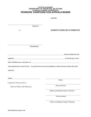 California Substitution of Attorneys Form