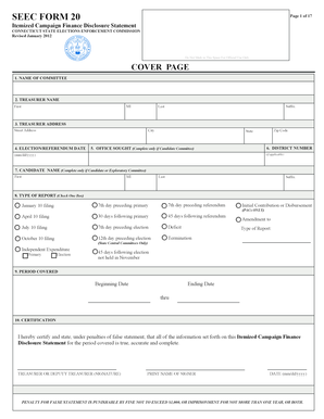 Connecticut Campaign Finance Disclosure Statement
