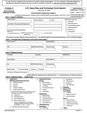 Form D Notice of Exempt Offering of Securities