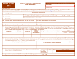 Form 7-2190 Report of Individual's Landholdings