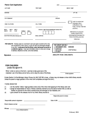 Library Patron Card Application