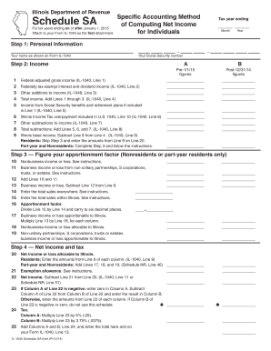 Illinois Schedule SA Specific Accounting Method