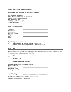 School District Data Book Order Form