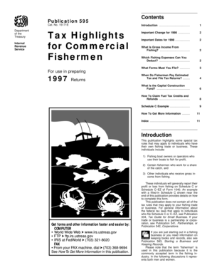 IRS Publication 595 Tax Guide for Fishermen
