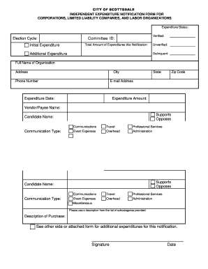 Independent Expenditure Notification Form