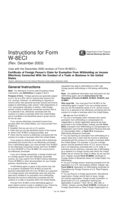 Form W-8ECI Instructions