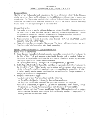 Substitute Form W-9