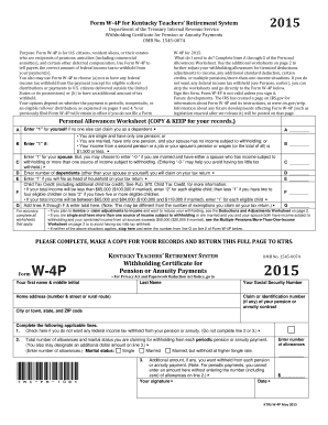 Form W-4P for Pension or Annuity Payments