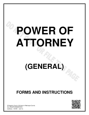 Arizona General Power of Attorney Form