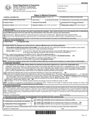 Texas Workers' Compensation Medical Evaluation Form