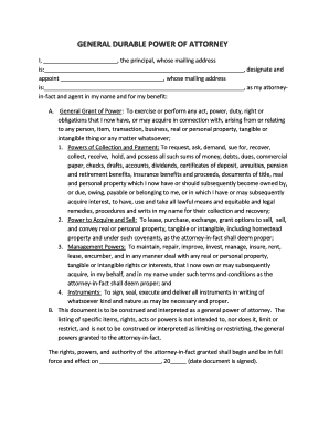 General Durable Power of Attorney