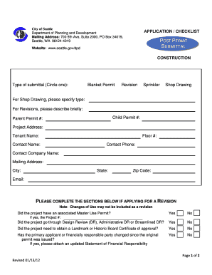 Seattle Construction Permit Revision Application