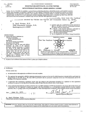 Form AEC-483 Registration Certificate