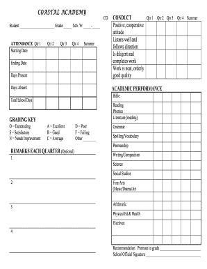 Student Progress Report
