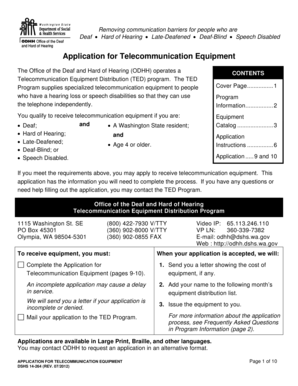Washington Telecommunication Equipment Application