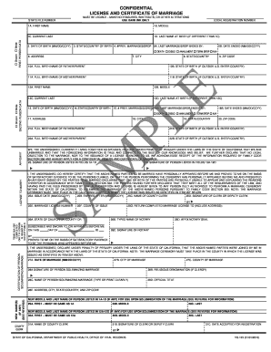 California Confidential Marriage License